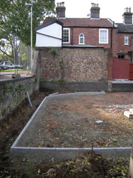 Grapes Hill Community Garden - Stone edging in place